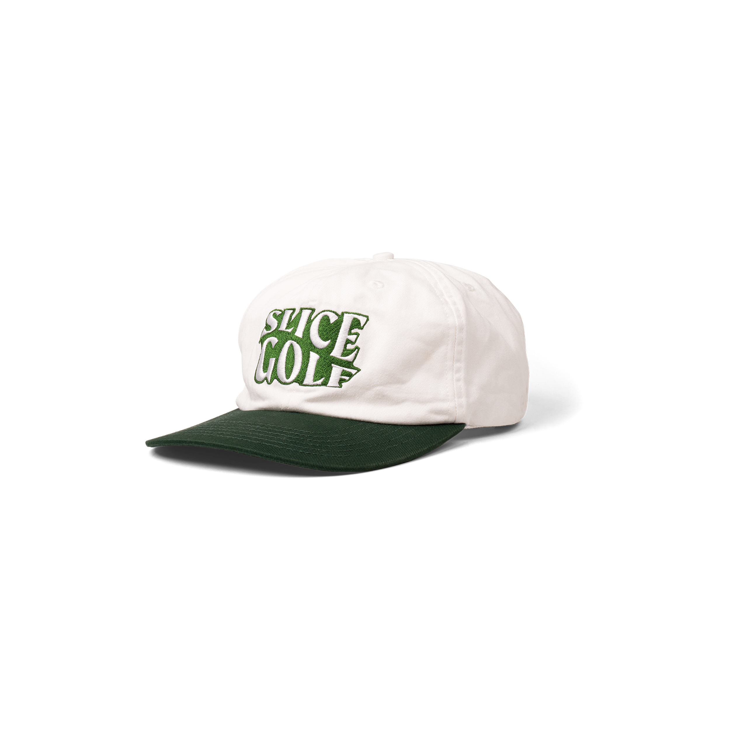 Golf cap in white and green - side