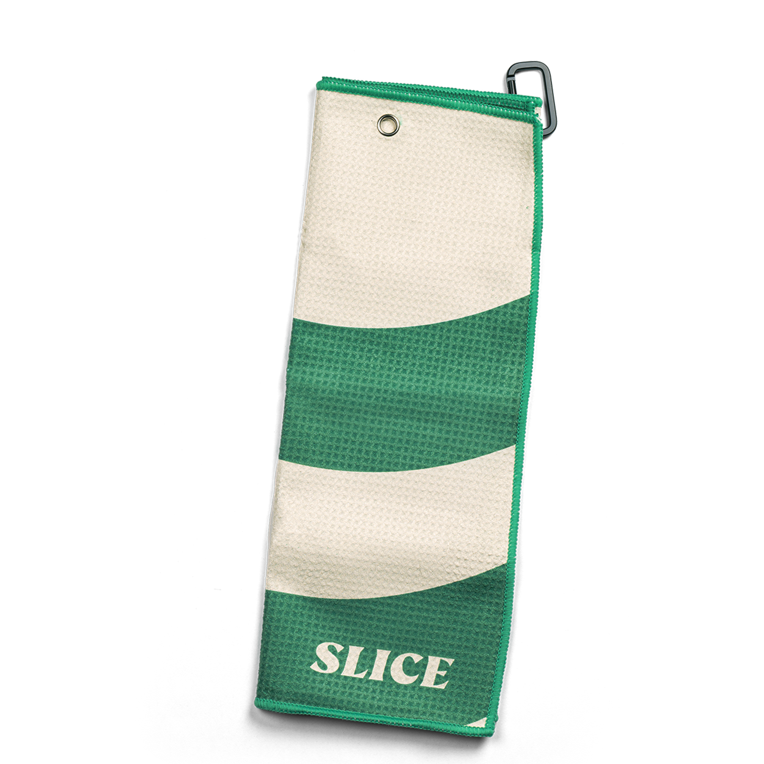 Golf towel in white and green - front