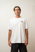 Model wearing The Albatross Club Members T-Shirt in espresso