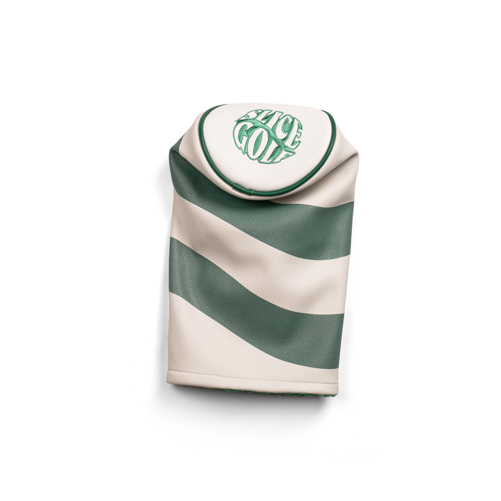 Driver head cover in white and green