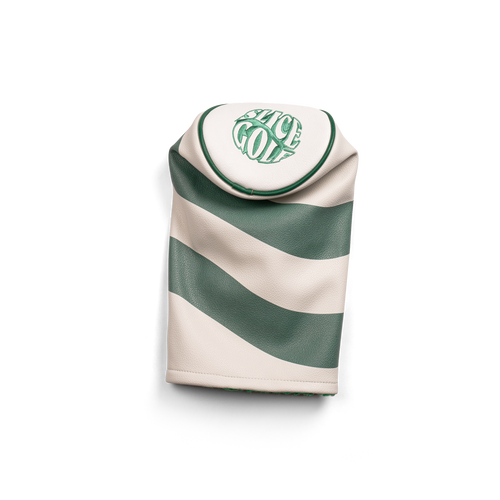 Driver head cover in white and green