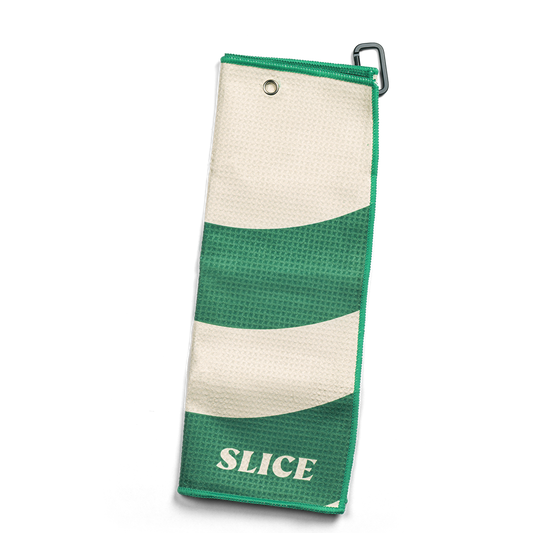 Golf towel in white and green - front